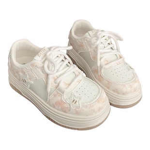 女童鞋子秋季儿童运动鞋爆款大码童鞋星星女孩板鞋增高学生小白鞋