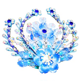 戏曲越剧黄梅戏花旦头饰琉璃花钗簪子鬓花汉服旅拍直播表演出配饰