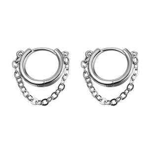 耳环2025年新款潮耳骨钉耳圈纯银链条流苏男生耳钉圆脸显瘦耳饰女