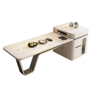 2026年新款高端智能龙抬头岛台餐桌一体客厅家用V字脚多功能餐台