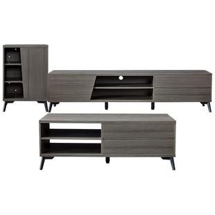 全友家居伸缩茶几电视机柜子客厅家用原木风小户型收纳储物边柜