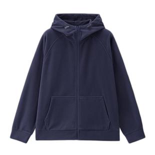 佐丹奴摇粒绒外套男秋冬新款袋鼠兜抓绒开衫宽松连帽夹克13075782