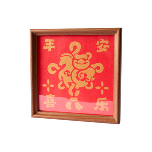 新款春节马年非遗拓印画模板手工diy新年相框画福字年画颜料材料