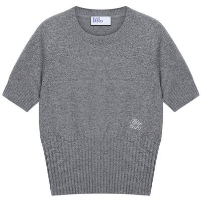 【100%山羊绒】BLUE ERDOS2026早春新品简约百搭圆领刺绣羊绒衫女