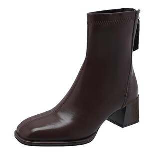 短靴女2026年春季新款白色高跟女鞋马丁靴小个子秋冬加绒瘦瘦靴子