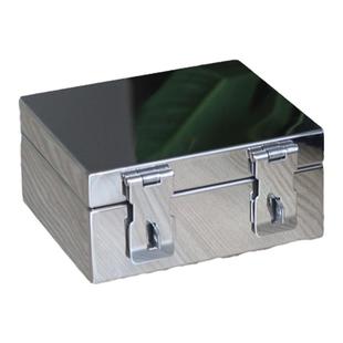 小号不锈钢银行专用收纳盒子财务印章盒可爱便携铁盒子带锁扣定做