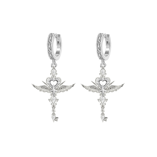 MASW麻秀原创设计高级感天使之心翅膀耳扣小众轻奢耳环礼物新款女