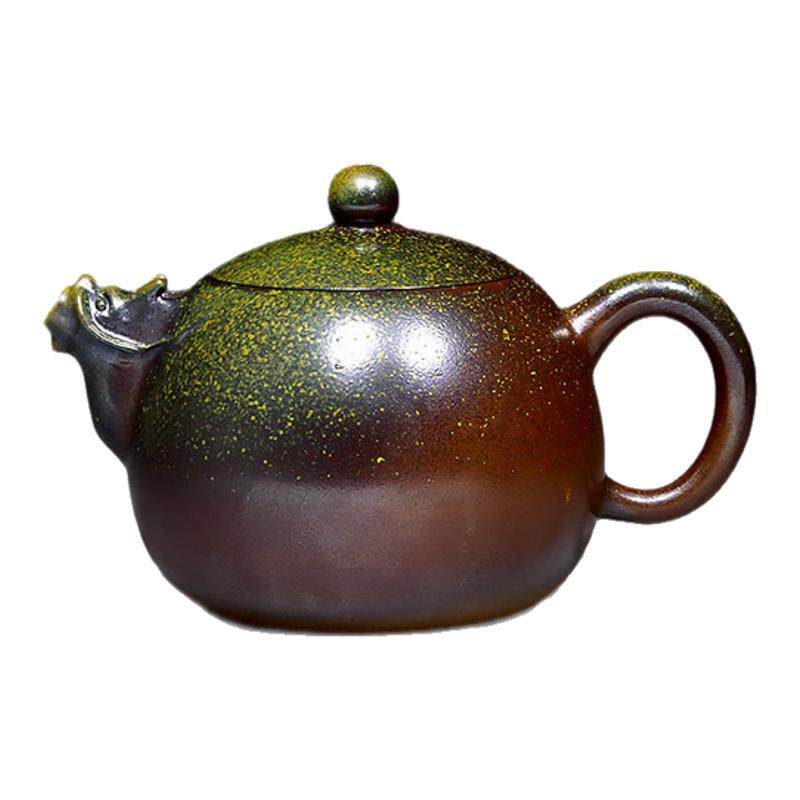 壶藏福坭兴陶柴烧壶精品柴窑裸烧西施纯手工制作中式复古家具茶具