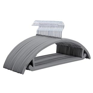 半圆弧形植绒衣架防滑无痕家用防肩角不变形不鼓包衣服挂绒面衣撑