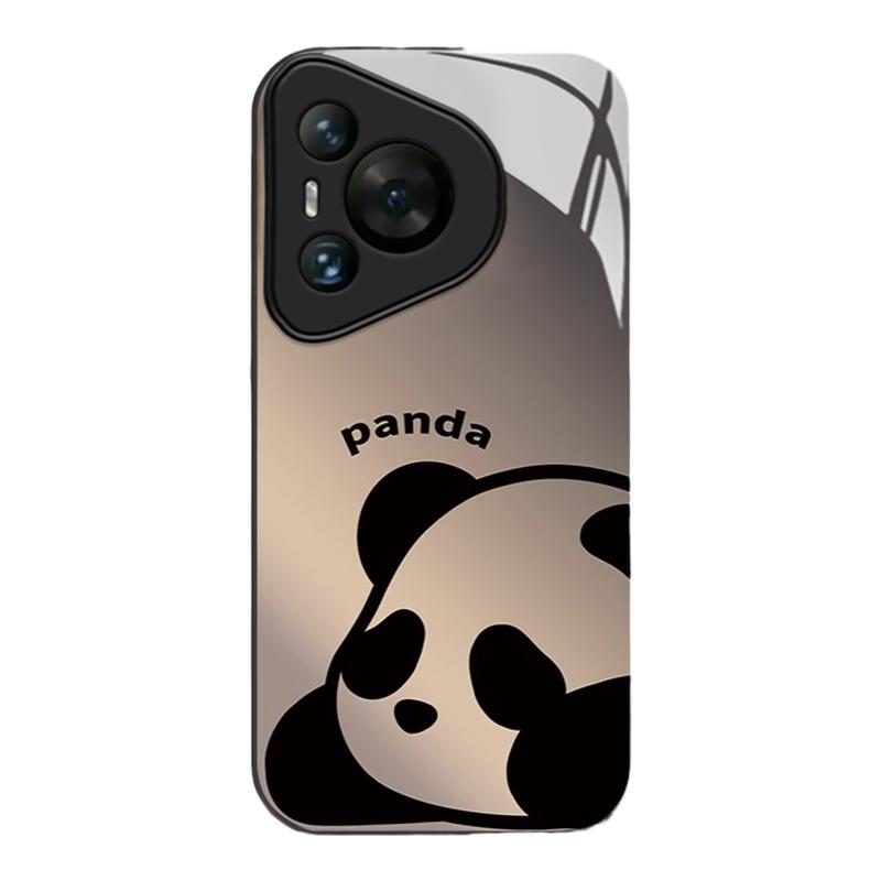 适用华为pura70手机壳新款p70pro趴趴熊猫p50e防摔p40pro卡通p60女网红p30金属漆玻璃p70高级感镜头全包