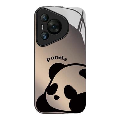 适用华为pura70手机壳新款p70pro趴趴熊猫p50e防摔p40pro卡通p60女网红p30金属漆玻璃p70高级感镜头全包