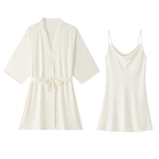 睡袍女夏睡衣性感高级感冰丝吊带纯欲睡裙家居服2026新款丝绸秋春