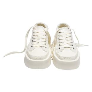 【王玉雯同款】GONGJI方头帆布鞋厚底增高女原创小众板鞋子小白鞋