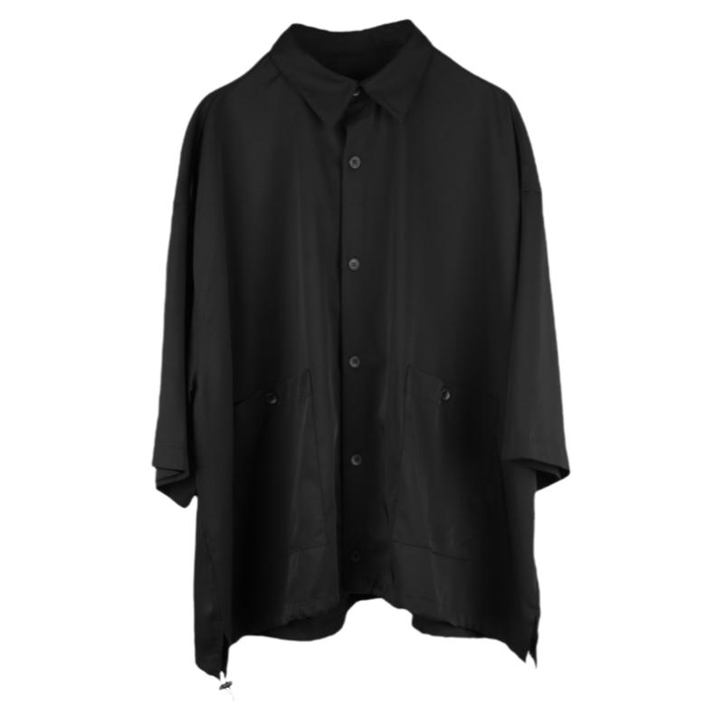 SAwong夏季新款原创设计日系小众暗黑个性休闲宽松短袖衬衫套装潮