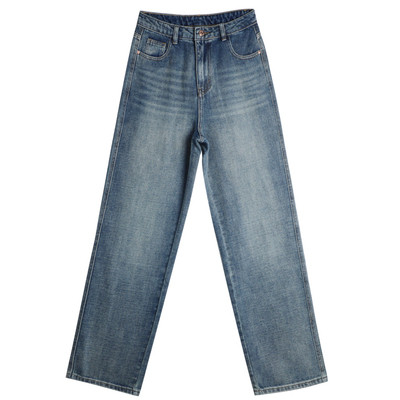 阔腿牛仔裤2025新款女窄版直筒裤