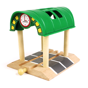 益智木轨道小火车玩具木质配件兼容宜米家兔br提茅斯车站桥墩高架