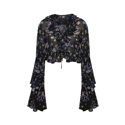 Maison Wester2025夏季新款张碧晨 小怡同学同款波嬉风开衫上衣