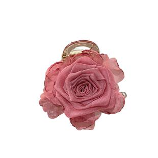 白色花朵抓夹女高级感2025新款夹子头饰发夹高端后脑勺盘发鲨鱼夹