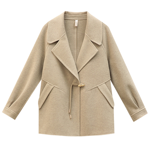 时尚妈妈秋冬装毛呢外套洋气贵夫人双面呢子大衣中老年女洋气上衣