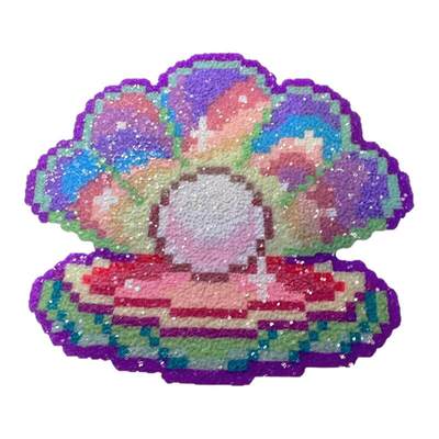 拼豆熨烫布闪粉彩虹渐变格利特布