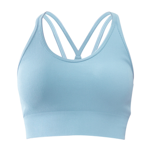 蓝小可Blue运动背心固定杯垫一体式高强度文胸瑜伽服美背运动内衣
