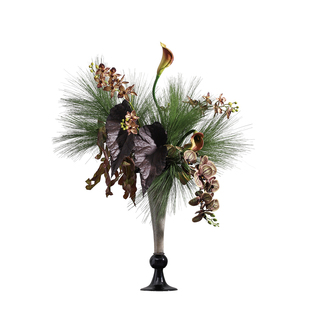 墨色林莽 中古法式质感软装花艺 样板间酒店餐厅桌面艺术摆件