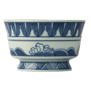 三勤堂陶瓷主人杯青花茶杯景德镇海水纹马蹄单杯个人专用功夫茶具