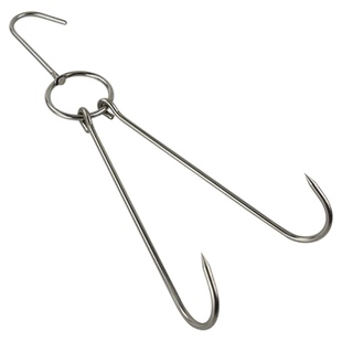 不锈钢挂钩带环双钩烤鸭配件钩子烤羊腿钩冷藏肉钩烧腊环挂钩勾子