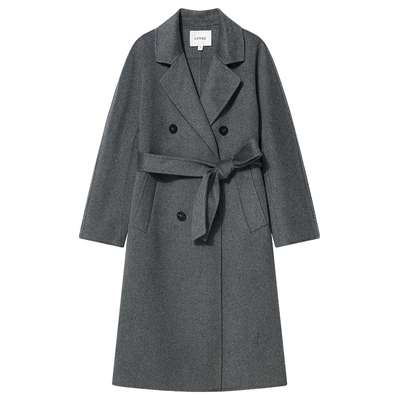 COVERINS灰色100山羊绒大衣外套女冬季CC35580030