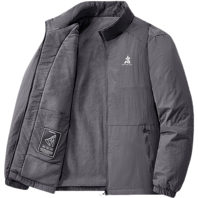 稻草人加秋冬季加绒夹克男登山服