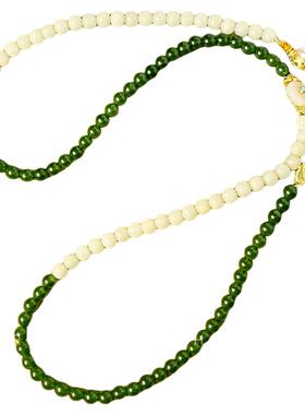 新中式绿白菩提珍珠项链