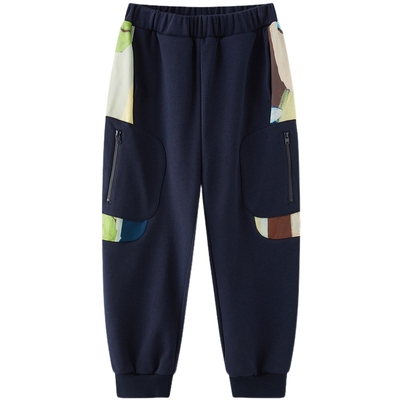 [VIP]【设计师系列】MQD童装男童拼接卫裤2025秋冬新款儿童加绒运