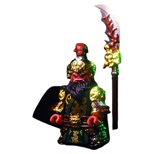 关羽张飞吕布赵云铠甲三国五虎将国风乐高人仔积木小玩具手办模型