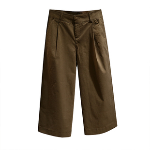 高腰弹力牛仔阔腿七分裤女2025春夏新款宽松百搭直筒休闲8分裤子