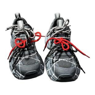 双拼系带男鞋2025新款秋季厚底增高老爹鞋男款百搭个性运动休闲鞋