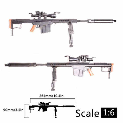 1:6 M82A1 Barrett Sniper Rifle Assembling Toy Gun Model Asse
