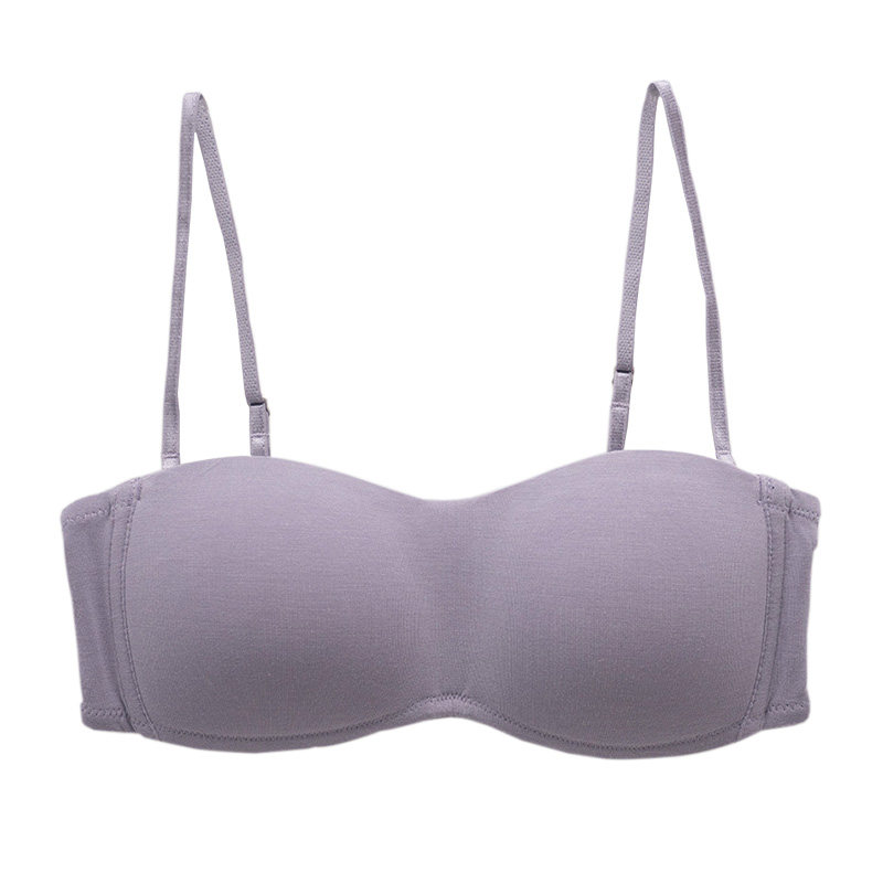 淡时光无肩带内衣女 防滑抹胸式裹胸夏薄款隐形小胸聚拢bar文胸罩