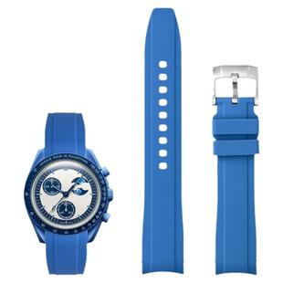 适用swatch欧米茄联名表带斯沃琪星球行星蓝月亮史努比北极光表带