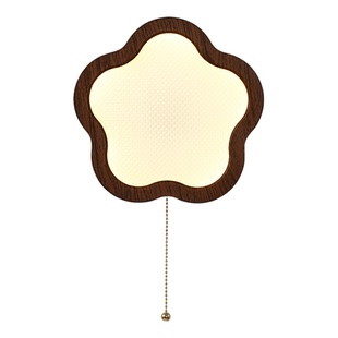 中古风新款花朵壁灯卧室床头灯护眼全光谱拉绳开关背景墙装饰灯具