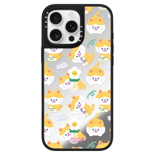 RECORDER Factory悠闲猫咪 手机壳防摔磁吸镜面magsafe保护壳适用于苹果iphone16promax/16/15/14可爱