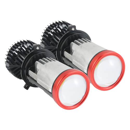 H4带透镜远近一体灯泡汽车led大灯改装摩托车12V 货车24V强激光灯
