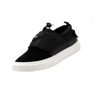 韩版黑色帆布鞋男透气魔术贴板鞋休闲百搭潮流德训小众精神小伙鞋