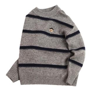 秋冬儿童羊绒衫男童毛衣宝宝圆领山羊绒针织打底衫中小童套头加厚