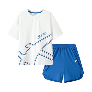 ASICS/亚瑟士童装25年夏季新款男童套装吸湿速干弹力运动短袖短裤