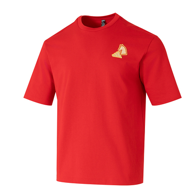 阿迪达斯男装女装2026新年款红色潮流休闲运动宽松短袖T恤KR3078