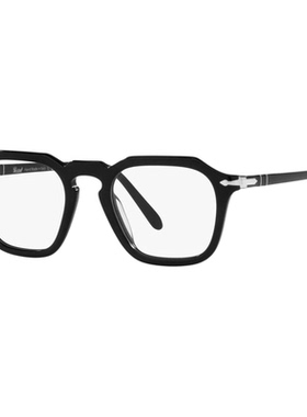 代购Persol眼镜框男士防蓝光可配镜片舒适清晰方形黑色板材经典