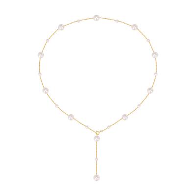 珍·尚银纯银仿珍珠项链锁骨链