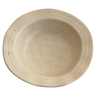 穆尼 简约ins风草帽碗手捏泼墨不规则坑坑碗水果碗面碗汤碗沙拉碗