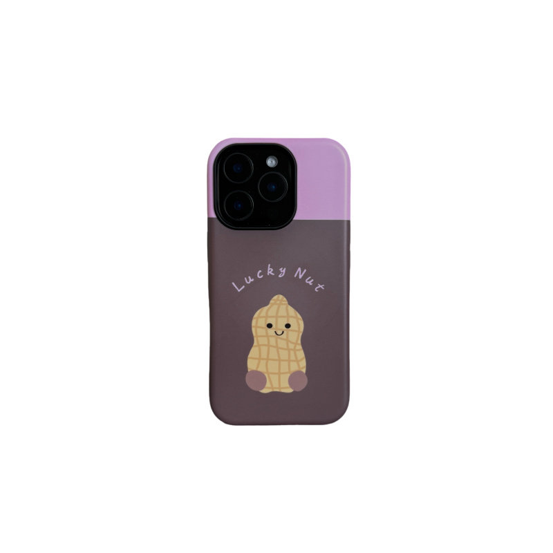 Lumi好事花生 全包硬壳防摔磨砂手机壳 适配iPhone苹果华为OPPO小米vivo一加荣耀手机保护套可爱高级感小众