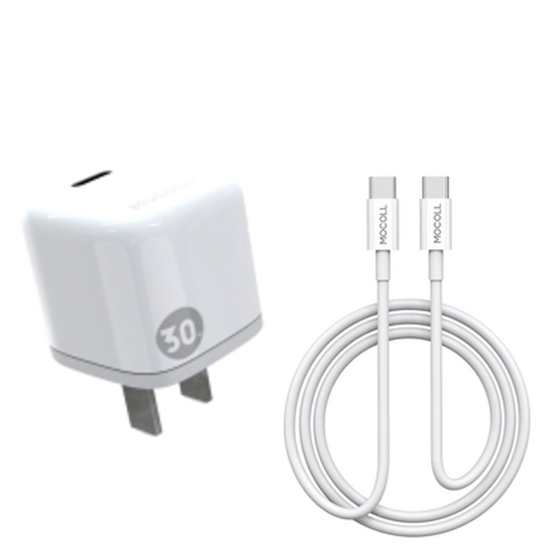 摩可MOCCOLL氮化镓30W快充插头旋风适用苹果充电器iPhone16pro/17/13/14/iPad平板15充电头